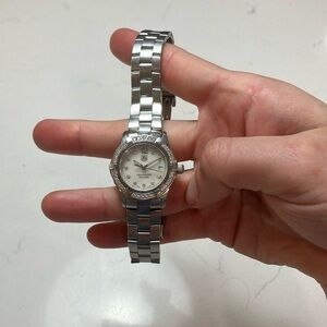 TAG HEUER AQUARACER 300M WATCH - MOTHER OF PEARL  DIAL - DIAMOND BEZEL